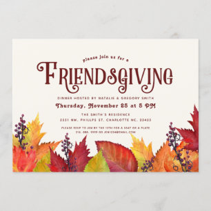 Färg i höst  Vänner på Party Inbjudningar