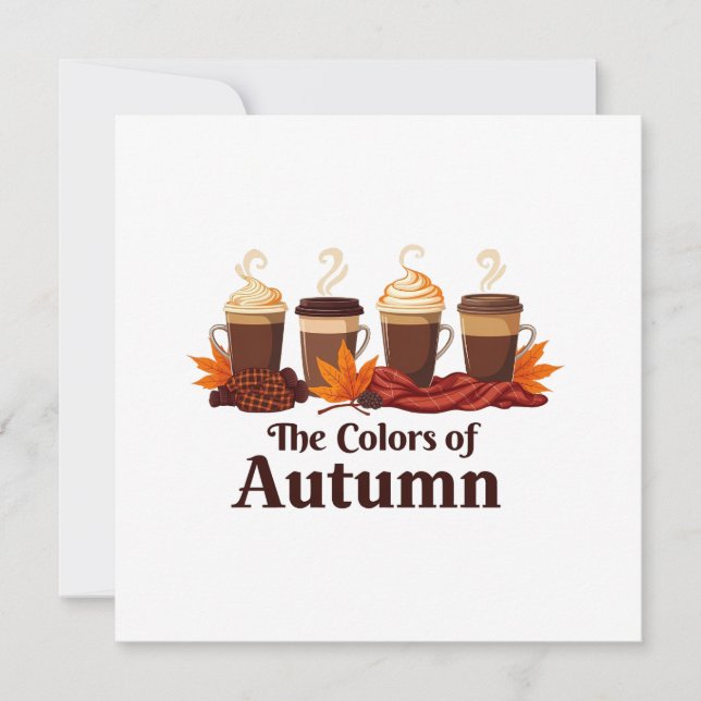 Färg i höstfällan Pumpkin Spice Coffee Fall Meddelande (Framsida)