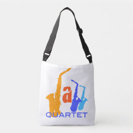 Färg i Jazz-kvartetten Sax Illustration bag 1 Axelväska