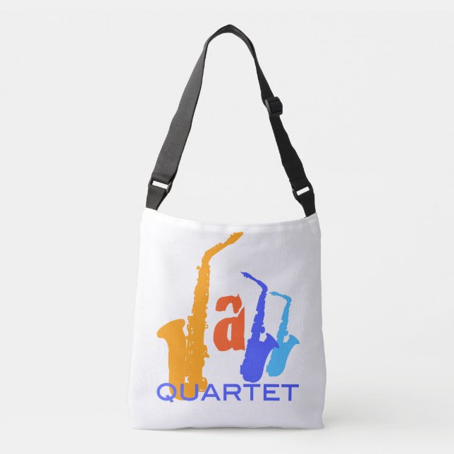 Färg i Jazz-kvartetten Sax Illustration bag 1 Axelväska (Framsida)