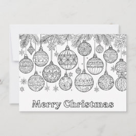 Färg i julbalkar Ornaments Cute Coloring Julkort