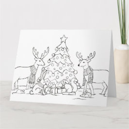 Färg i jullkortet för djur kort