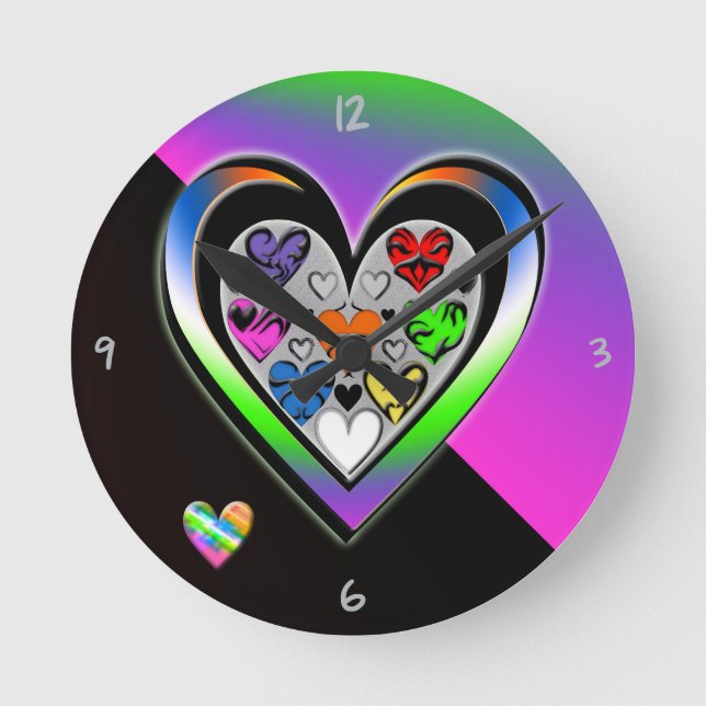 Färg i Kärlek Round Clock Rund Klocka (Framsida)