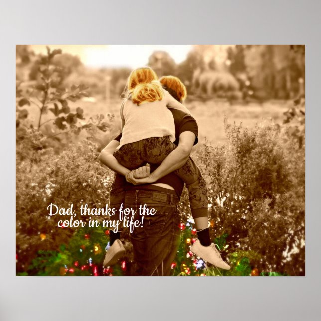 Färg i mitt liv: Tack Pappa Anpassningsbar Poster (Framsidan)