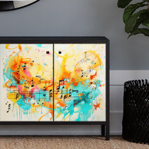 Färg i Music Decoupage