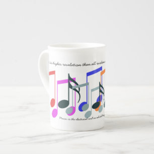 FÄRG i MUSIK NOTER MUGG Benporslin Mugg