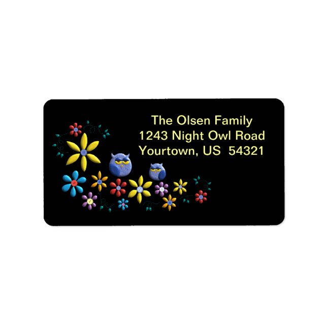 Färg i natt adressetikett (Framsidan)