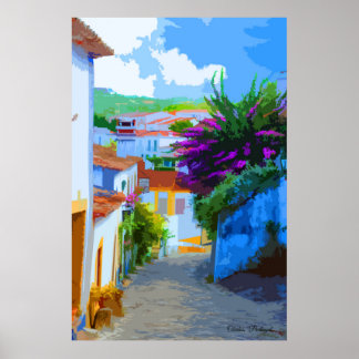 Färg i Obidos Portugal Poster
