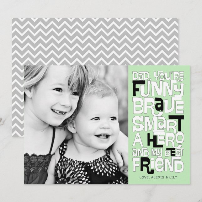 Färg i Pappa-Fars dag-kortet Inbjudningar (Fram/baksida)