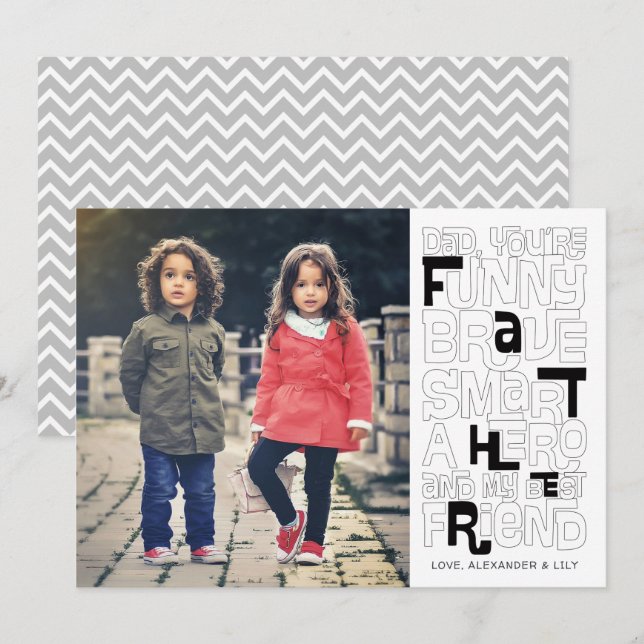 Färg i Pappa-Fars dag-kortet Inbjudningar (Fram/baksida)