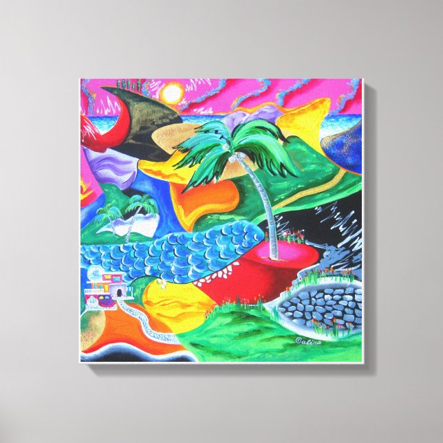 Färg i Puerto Rico - Karibien Canvastryck (Framsida)