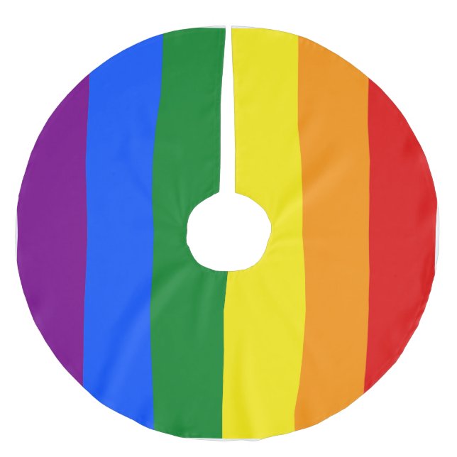 Färg i regnbågen julgransmatta borstad polyester (Framsidan)