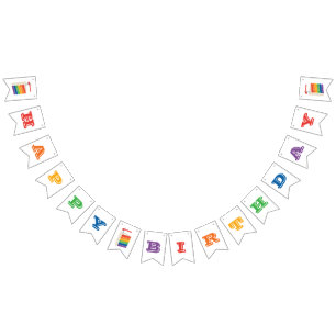 Färg i Regnbågsbanderollen, Grattis på födelsedage Vimplar