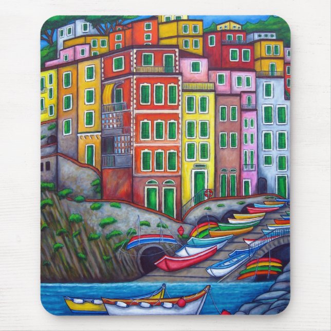 Färg i Riomaggiore - Mousepad Musmatta (Framsidan)