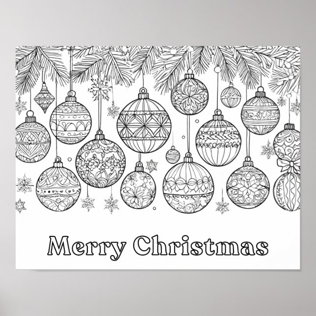 Färg i Roligt för julomsfärgning av Bulklar Poster (Framsidan)