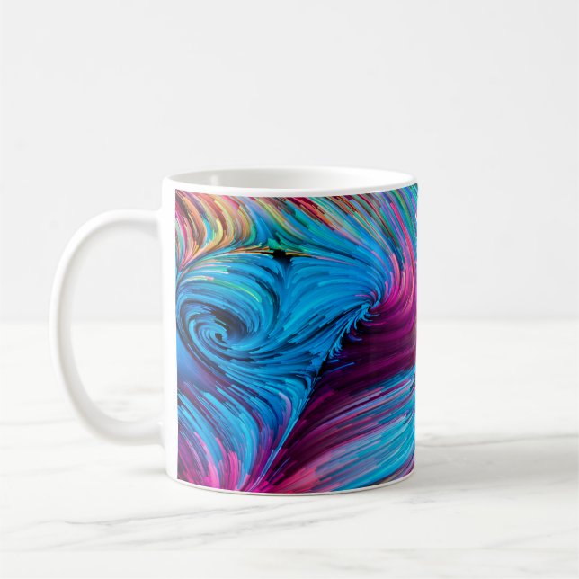 Färg i Rörelse-serien. Bakgrundsdesign för liqui Kaffemugg (Vänster)