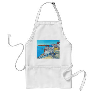 Färg i Santorini Apron Förkläde