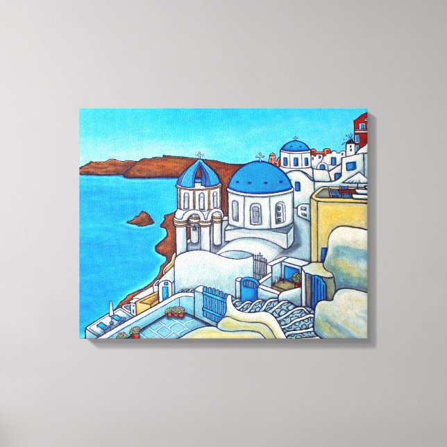 Färg i Santorini-Kanvastrycket av Lisa Lorenz Canvastryck (Framsida)