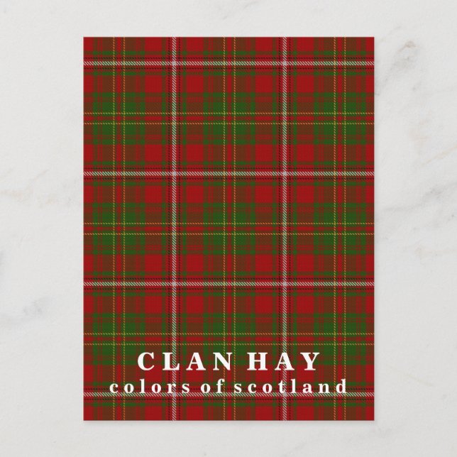 Färg i Scotland Klan Hay Tartan Vykort (Framsida)