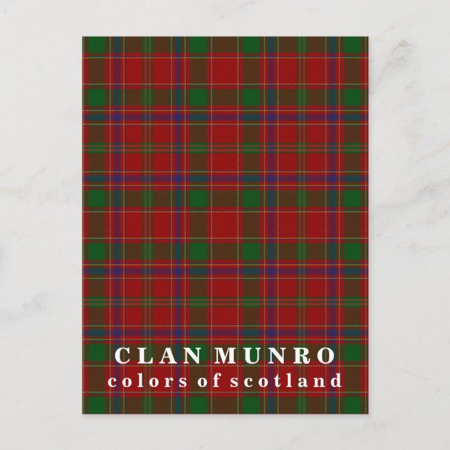 Färg i Scotland Klan Munro Tartan Vykort (Framsida)