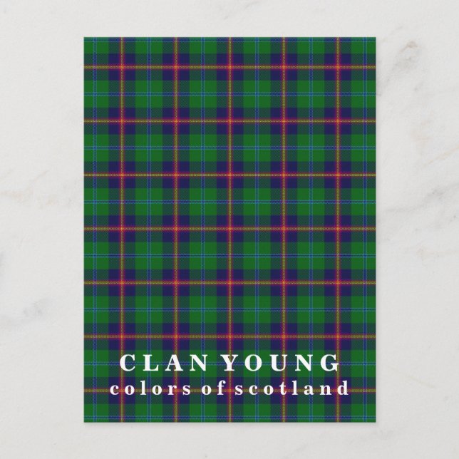 Färg i Scotland Klan Young Tartan Vykort (Framsida)