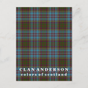 Färg i Skottland Klan Andersson Tartan Vykort