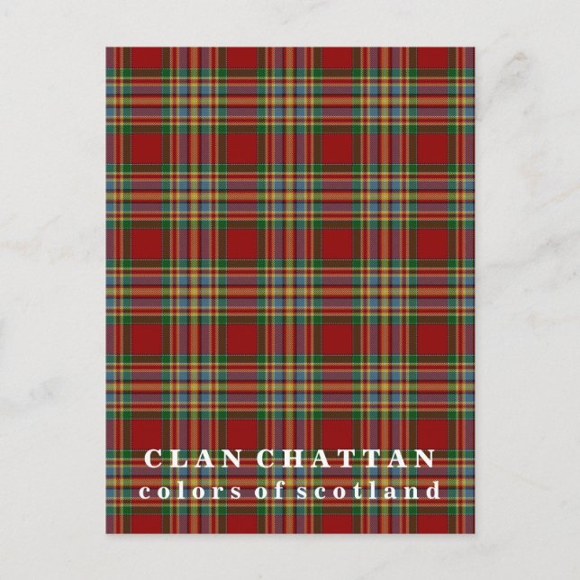 Färg i Skottlands Klan Chattan Tartan Vykort (Framsida)