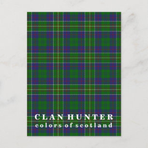 Färg i Skottlands Klan Hunter Tartan Vykort