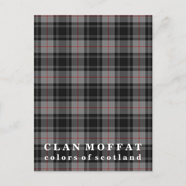 Färg i Skottlands Klan Moffat Tartan Vykort (Framsida)
