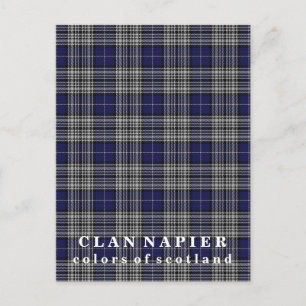 Färg i Skottlands Klan Napier Tartan Vykort