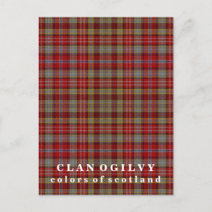 Färg i Skottlands Klan Ogilvy Tartan Vykort