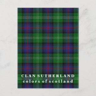 Färg i Skottlands Klan Sutherland Tartan Vykort