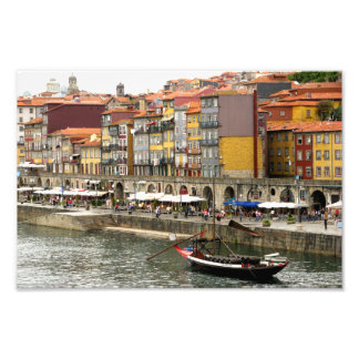 Färg i stadshamnen i Porto Portugal Fototryck