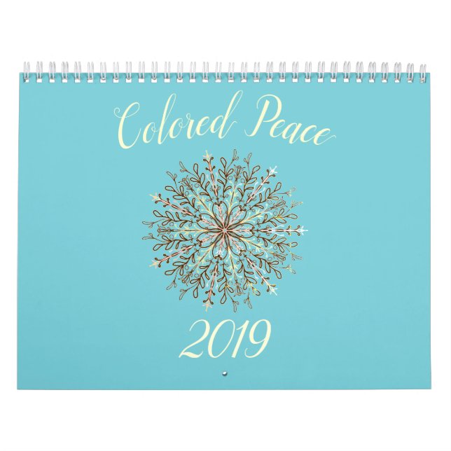 Färg-i svartvit kaleidoscopemandala kalender (Omslag)