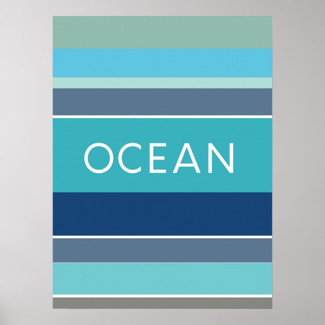 Färg i Vinkara oceanen - modern Abstrakt konst Poster (Framsidan)