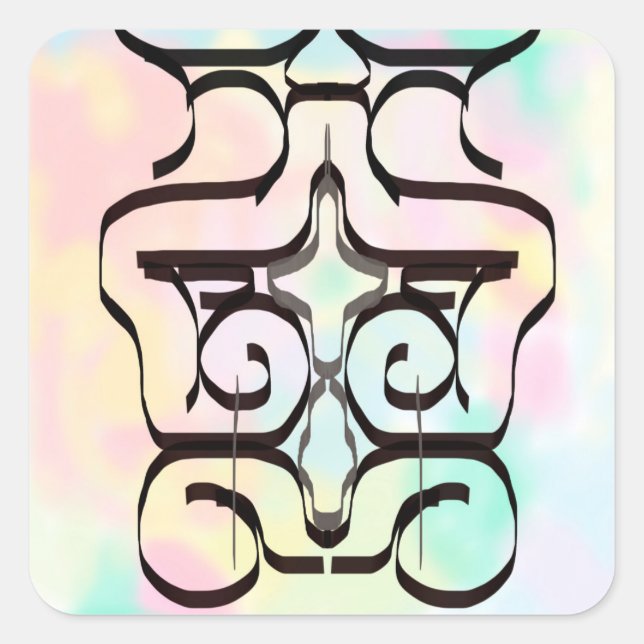 färg illustrationer fyrkantigt klistermärke (Framsida)