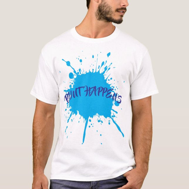 Färg inträffar med fet blå färgplatta t shirt (Framsida)