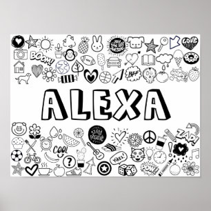 färg-it-själv-dispositionsdesign för "ALEXA" Poster