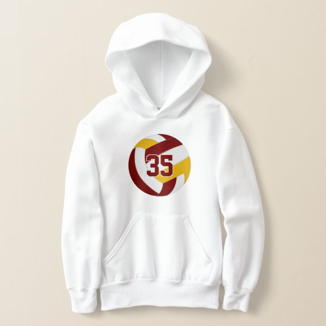 färg jersey-nummer volleyball för maronlaget guld t shirt (Laydown)