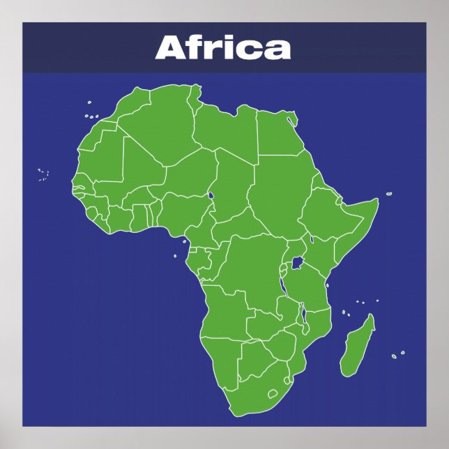 FÄRG KARTA i AFRIKAN Poster (Framsidan)