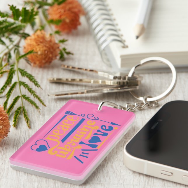 Färg Keychain Gift Peace Kärlek Nyckelring (Högra Framsidan)