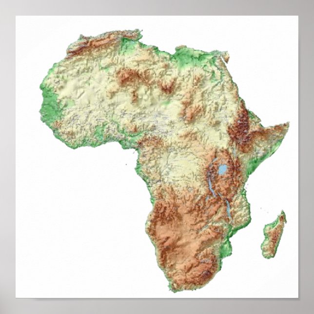Färg-kodade karta i Afrika med land Poster (Framsidan)