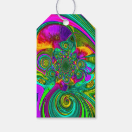 "Färg-kodade Swirls" Märkre utan vin Presentetikett