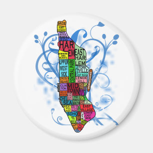 Färg kodifierad Manhattan karta Magnet