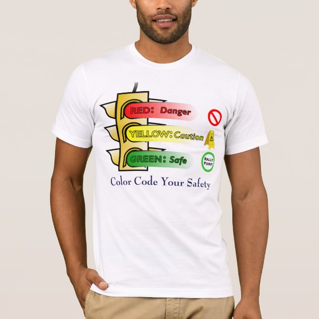 Färg kodifierar din säkerhet tee shirt (Framsida)