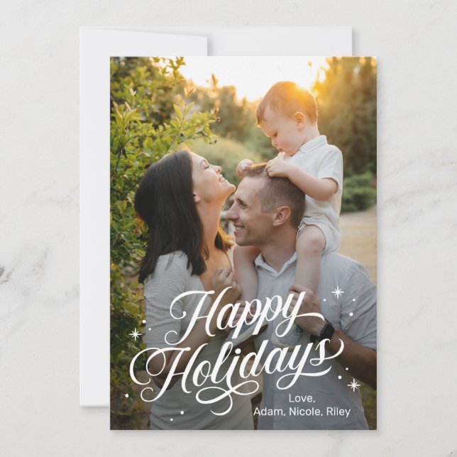 Färg-kort för redigerbart Glad helg- Julkort (Framsida)