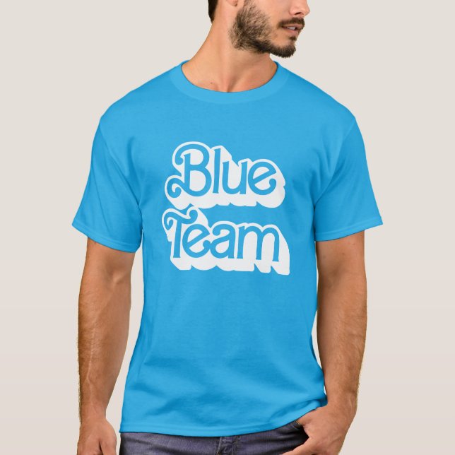 Färg Krig Blue Team Shirt T Shirt (Framsida)