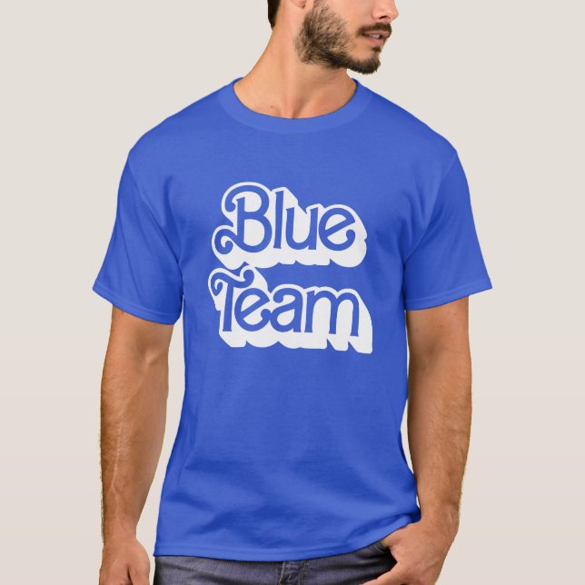 Färg Krig Blue Team Shirt T Shirt (Framsida)