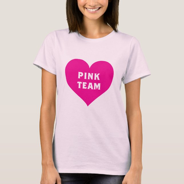 Färg Krig Rosa Team Shirt T Shirt (Framsida)