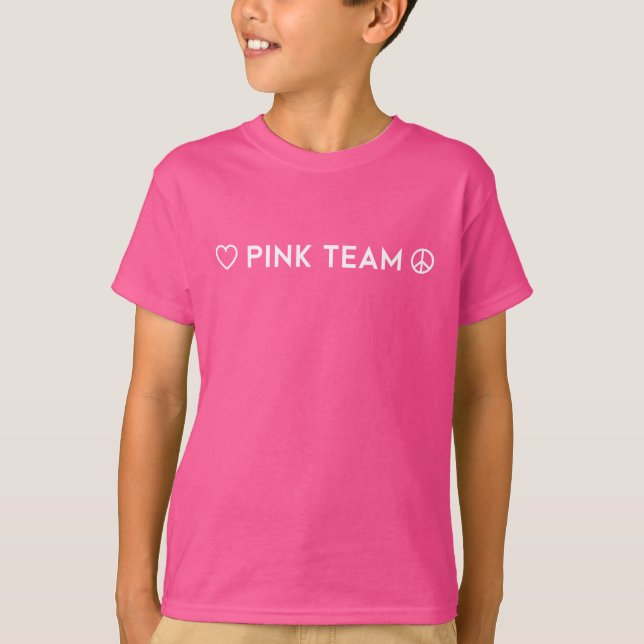 Färg Krig Rosa Team Shirt T Shirt (Framsida)